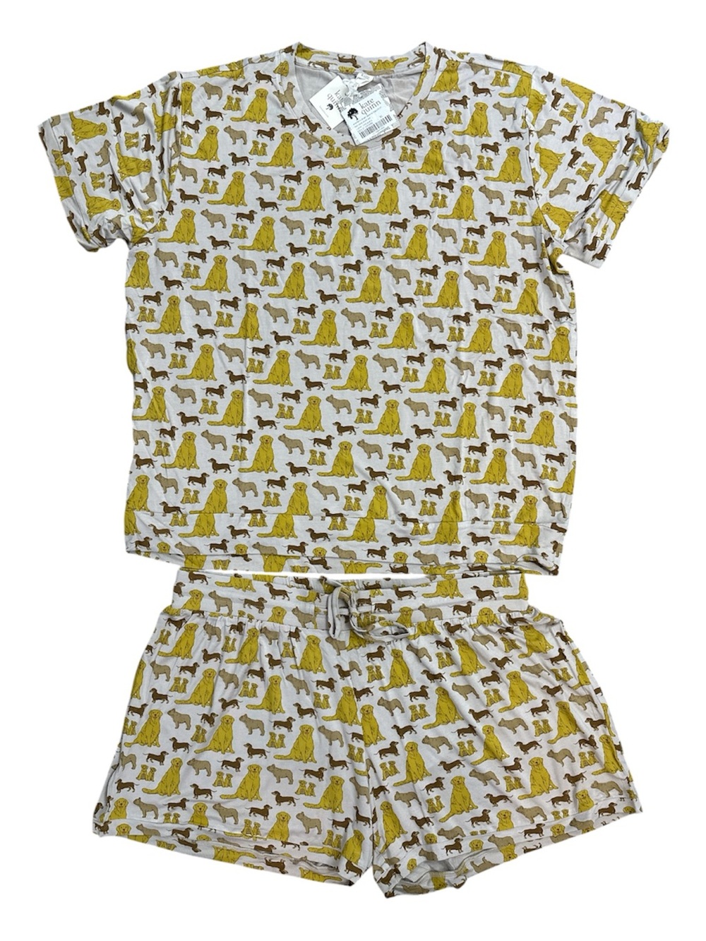 Kate Quinn Women’s XL Short Sleeve Set CUMIN DOG PARTY, Retriever Pajamas Pjs